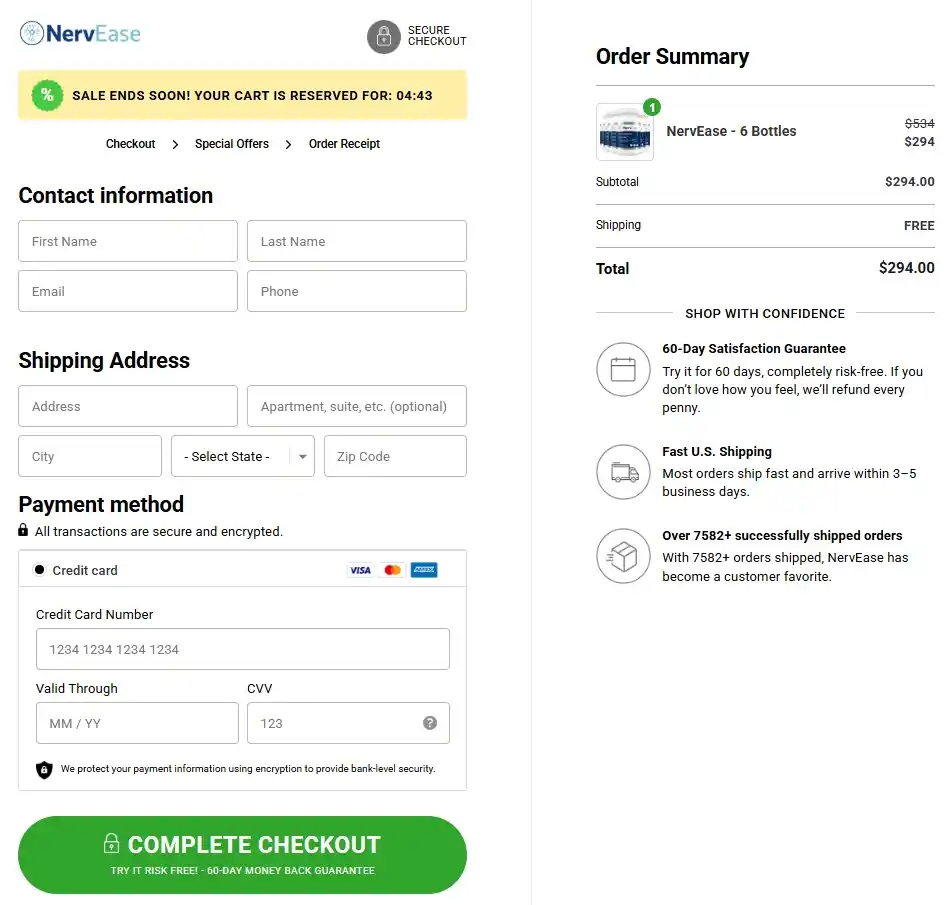 NervEase Order Page